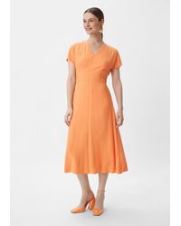 Comma, - Maxikleid Midi-Kleid aus Satin Blende - Lyst