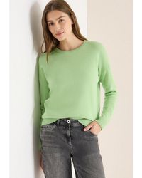 Cecil - Strickpullover Sweatshirt Mit Rundhals - Lyst