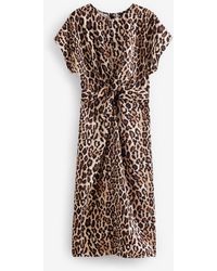 Next - Kurzärmeliges Midikleid mit Taille zum Binden (1-tlg) - Lyst
