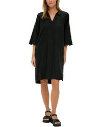 S.oliver - Midikleid mit 3/4 Ärmeln und V-Ausschnitt - Lyst
