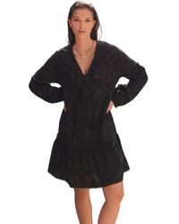 Next - Langärmeliges, gestuftes 3D Cornelli Minikleid (1-tlg) - Lyst