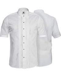 German Wear - GW1265-K-Stehkragen Trachtenhemd Businesshemd 2x5 Biesen Hemd Halbarm Baumwolle - Lyst