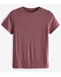 Next - Superweiches, geripptes T-Shirt aus Lyocell (1-tlg) - Lyst