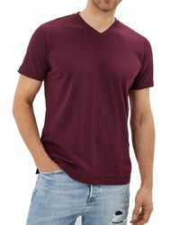 DIESEL - V-Ausschnitt Slim Fit Shirt Bordeaux - T-Cherubik-New 62E - Lyst
