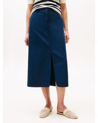 Tommy Hilfiger - Webrock CO MIDI SKIRT mit Schlitz - Lyst