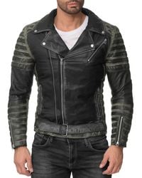 Reichstadt - Lederjacke Echtleder-und Kunstleder Jacke RS001 - Lyst