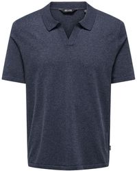 Only & Sons - Strickpullover ONSDINO REG 14 LINEN SS POLO KNIT - Lyst