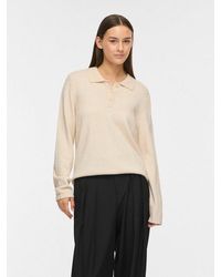 Vila - Polokragenpullover Viril L/S Polo Pullover Knit - Lyst