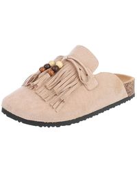 Ital-Design - Clog mit Fransen und Perlen, Schlupfschuh Pantolette - Lyst