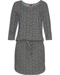 S.oliver - Sommerkleid Reißverschluss und 3/4-Ärmeln, Jerseykleid mit Taschen - Lyst