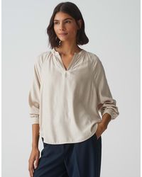 Opus - Langarmbluse Bluse FELIA Loose aus Viskose Mix - Lyst