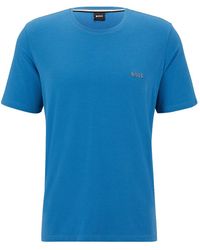 BOSS - T- Mix&Match Loungewear-Shirt (1-tlg) Rundhals aus Stretch Baumwolle mit Logo-Stickerei - Lyst