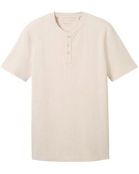 Tom Tailor - Structured henley t-shirt - Lyst