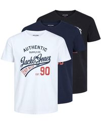 Jack & Jones - T-Shirt JJETHAN 3er PACK (1-tlg) aus Baumwolle - Lyst