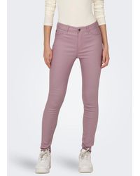 Jacqueline De Yong - Lederimitathose Skinny Jeans Leder Optik High Waist Stretch Coated Denim Pants - Lyst