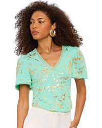 Love & Roses - V-Shirt T-Shirt Mit V-Ausschnitt, Regular (1-Tlg) - Lyst