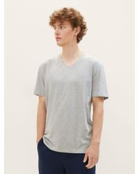 Tom Tailor - T-Shirt mit Viskose (im Doppelpack) - Lyst