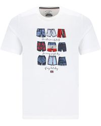 Hajo - Rundhals-T-Shirt mit Frontprint in reiner Baumwolle - Lyst