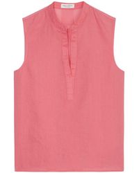 Marc O' Polo - Klassische Bluse Woven Top, flared shape, v-neck wit - Lyst