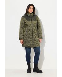 Ulla Popken - Funktionsjacke HYPRAR Steppjacke Kapuze 2-Wege-Zipper Zipptaschen - Lyst