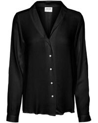 Vero Moda V-Ausschnitt Hemd - Schwarz