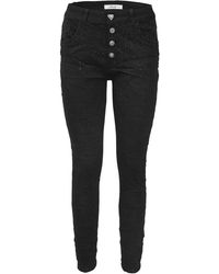 Jewelly - Regular-fit- Jeans mit Schwarzen Strass Applikationen - Lyst