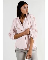 Andijamo-Fashion - Langarmbluse LUNA LACE Aufwendige Stickereien mit Cut-Outs auf den Ärmeln - Lyst