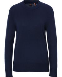 BOSS - Strickpullover Fanikale Premium mode klassicher Basic-Pullover, Rundhals - Lyst