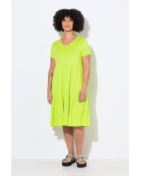 Angel of Style - Midikleid Jerseykleid V-Ausschnitt Volants - Lyst
