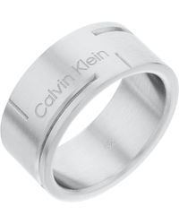 Calvin Klein Nu 20% Korting: Ring Grid, 35000191g,h - Metallic