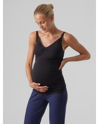 Mama.licious - Umstandstop Umstands Basic Top Schwangerschaft Shirt mit Stillfunktion MLILJA 6045 in Schwarz - Lyst