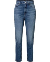 BOSS - Ruth Rise Hochbund High Waist Premium Denim Jeans mit Leder-Badge - Lyst