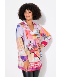 Angel of Style - Tunika A-Linie Alloverdruck Langarm - Lyst