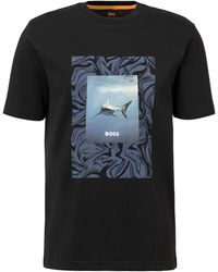 BOSS - T-Shirt Te_Tucan mit großem Aufdruck - Lyst