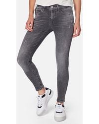 Mavi - Super Skinny Fit Denim Jeans Mid Waist Stretch Hose ADRIANA (1-tlg) 4166 in Grau - Lyst