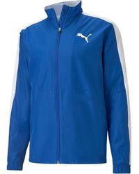 PUMA - Anorak Cross the Line Warm Up Jac TEAM POWER BLUE- WHITE - Lyst