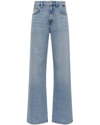 Mavi - Boyfriend- Jeans Loose Fit High-Rise Wide Leg 5-Pocket MALIBU, mid indigo brushed 90s - Lyst
