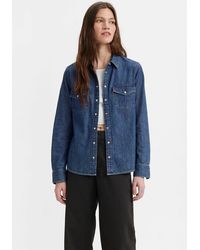 Levi's - Levi's® Jeansbluse ESSENTIAL WESTERN Brusttaschen mit Druckknöpfen - Lyst