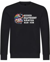 deinshirt - Rundhalspullover Pullover Keiner glitzert härter als ich Mit Print Motiv, Grafik - Lyst