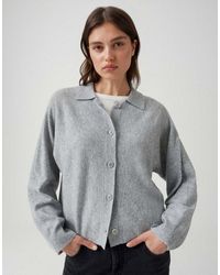 Opus - Cardigan Dulena Aus Weichem Strick Verkürzte Länge Mit Fledermaürärmeln Und Klassischer Knopfleiste - Lyst