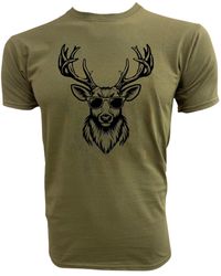 Paulgos - Print- T-Shirt "Hirschkopf mit Sonnenbrille - Lyst