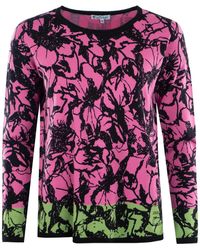 Hajo - Rundhalspullover Pullover Blütendruck - Lyst