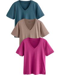 Next - Shirt Kurzärmelige, lässige T-Shirts aus Modal, 3er-Pack (3-tlg) - Lyst