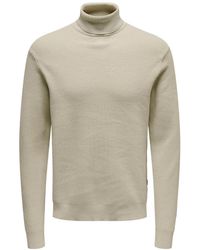 Only & Sons - Sweatshirt ONSPHIL REG 12 STRUC ROLL NECK KNIT - Lyst