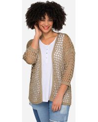 Angel of Style - Strickjacke Relaxed Fit Bändchengarn offene Form - Lyst