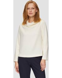 S.oliver - Sweatshirt Fließendes Langarmshirt mit Wasserfall-Kragen - Lyst