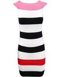 Passioni - Sommerkleid Minikleid in Schwarz-Weiß mit Rosa und Roten Akzenten - Lyst