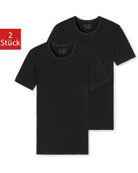Schiesser - T-Shirt 95/5 Organic Cotton (2-tlg) Rundhalsausschnitt, kurzarm, im 2er Pack - Lyst