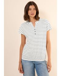 Cecil - T-Shirt mit Elastiksaum - Lyst