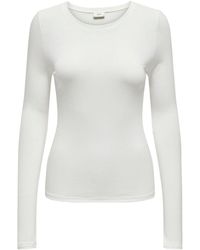 Jacqueline De Yong - T- Langarm Shirt Dünner Basic Pullover JDYSUMA 6403 in Weiß-3 - Lyst